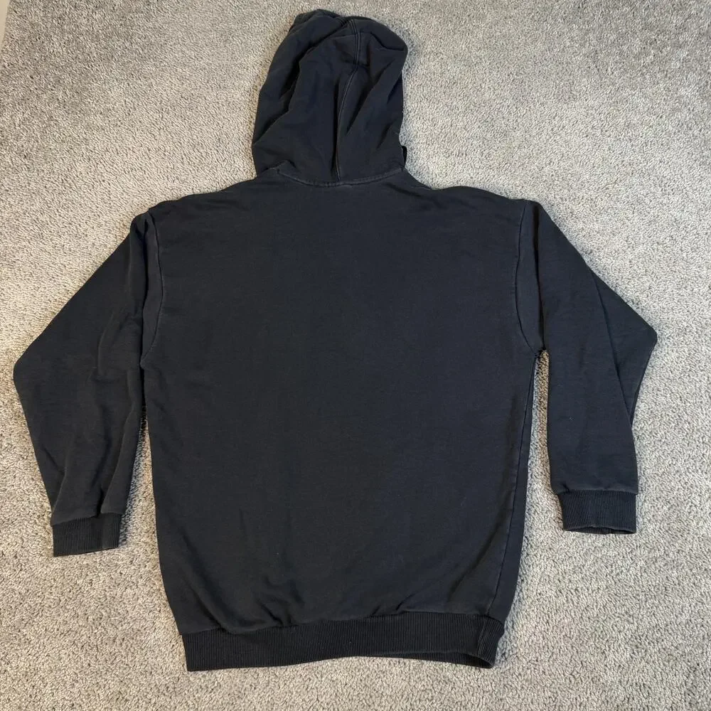 Adidas Hoodie Mens M Black Pullover Hooded Pockets Trefoil Graphic Originals